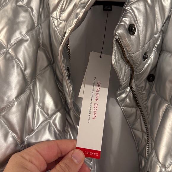 Talbots Shimmering Silver Quilted Vest - Picture 3 of 5